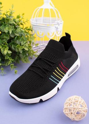 Стильні чорні кросівки з текстилю сітка літні повітропроникні мокасини