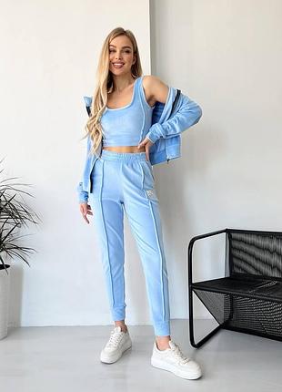 Велюровий костюм трійка ana-1525