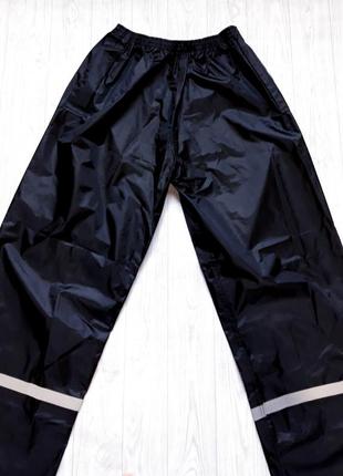Rainforce, новые штаны, дождевики, со светоотражателями, фирменные, мальчику, подростковые, унисекс, черные, грязепруф2 фото