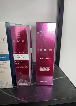 Тонік та умивання soft derm atache для чутливої шкіри