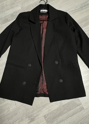 Классический черный пиджак с подкладкой2 фото