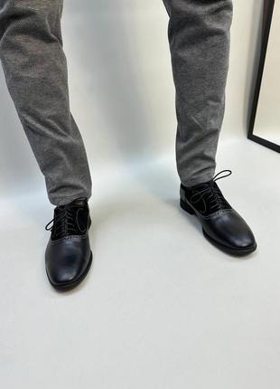 Кожаные мужские классические туфли чёрные 40-45р7 фото