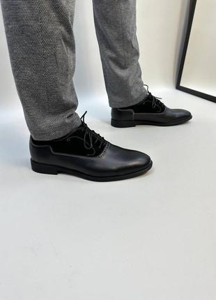 Кожаные мужские классические туфли чёрные 40-45р6 фото