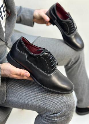 Кожаные мужские классические туфли чёрные 40-45р4 фото