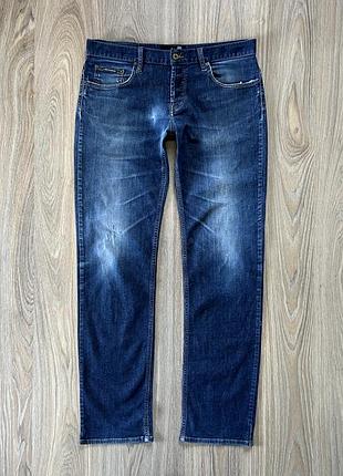 Чоловічі оригінальні стрейчеві джинси з нашивкою love moschino