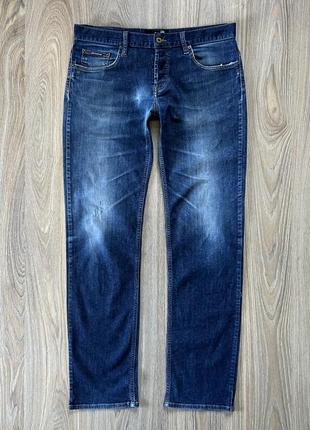 Мужские оригинальные стрейчевые джинсы с нашивкой love moschino2 фото