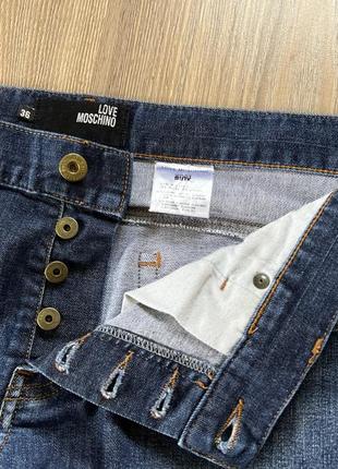 Мужские оригинальные стрейчевые джинсы с нашивкой love moschino6 фото