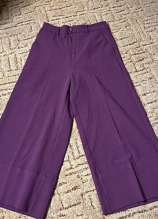 Кюлоти штани широкі бургунді труби бордові марсала
