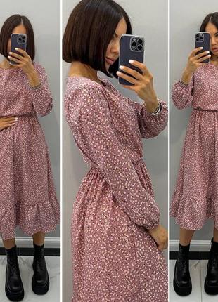 Красивое весеннее платье миди