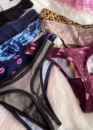 Хлопковые стринги v-форма victoria’s secret оригинал
