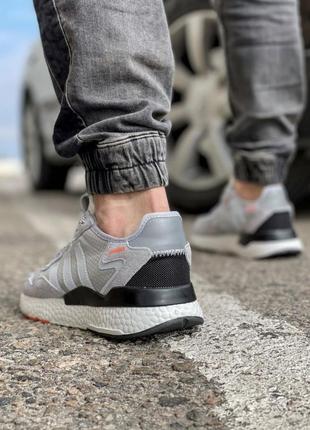 Кросівки adidas nite jogger boost 3m сірі4 фото