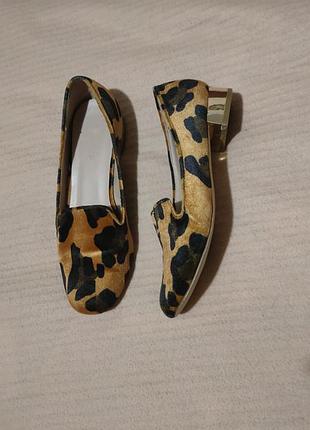 Туфли женские стильные тренд анималистичный принт