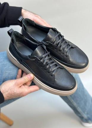Мужские черные туфли кеды кежуал2 фото
