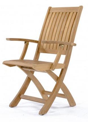 Стул с подлокотниками складний деревянный тиковое дерево