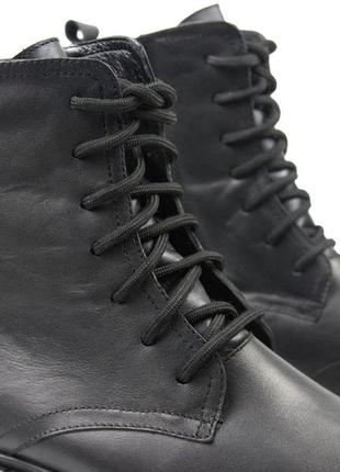 Женская обувь больших размеров 40-44 ботинки кожаные черные на меху на платформе cosmo shoes kate 2 black bs8 фото