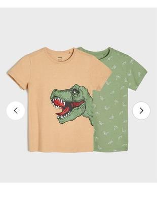 Комплект 2шт футболки 134,140размер с динозавром1 фото