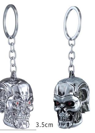 Брелок для ключів "термінатор/terminator" silver. брелок металевий на ключі. брелок чоловічий, жіночий2 фото