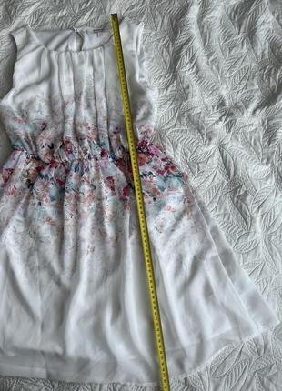 Нежное шифоновое платье с цветами. короткий шифоновн платье со сборкой3 фото