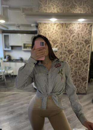Сорочка у смужку з вишивкою
