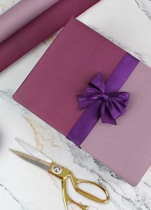 Упаковочная бумага подарочная крафт фиолетовая+сиреневая, рулон 8 м*70 см, плотность 70 г/м²1 фото