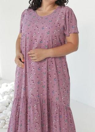 Нарядное однотонное шифоновое женское платье миди большого размера цвет марсала, бордовый4 фото
