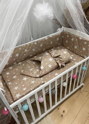 Комплект постели в детскую кроватку с бортиками8 фото