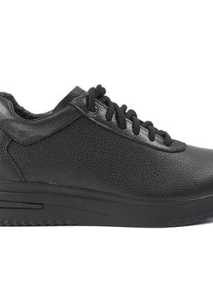 Черные кожаные кроссовки повседневные женская обувь больших размеров 40-44 cosmo shoes mazza y black leater bs2 фото