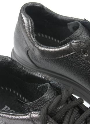 Черные кожаные кроссовки повседневные женская обувь больших размеров 40-44 cosmo shoes mazza y black leater bs8 фото