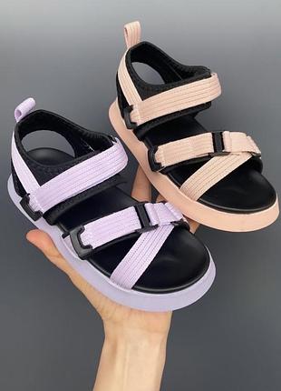 Детские босоножки для девочки от apawwa чёрные , лаванда , пудра