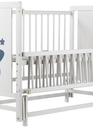 Ліжко babyroom зірочка z-02 маятник, відкидний бік бук білий2 фото