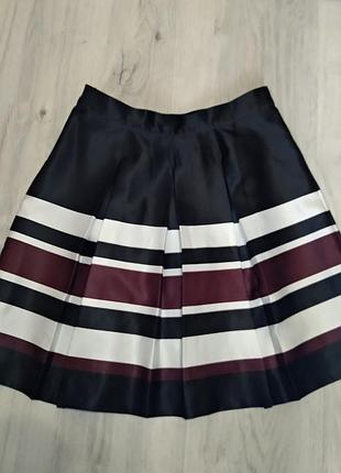 Классическая юбка с подъюбником высокая посадка широкая