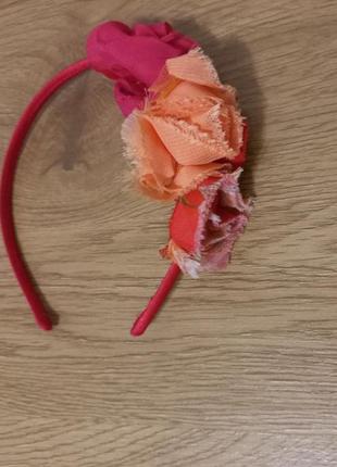 Лот набір дитячий віночки вінок мак бант квіти квітка рожева фіолетова червона  обручі3 фото