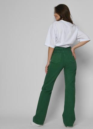 Женские джинсы эспаньолы зеленые  ⁇  652007 фото