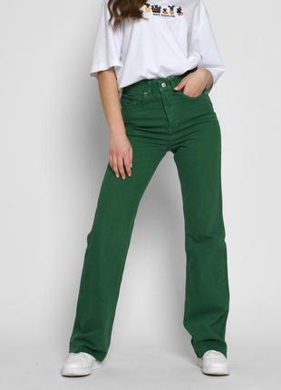 Женские джинсы эспаньолы зеленые  ⁇  65200
