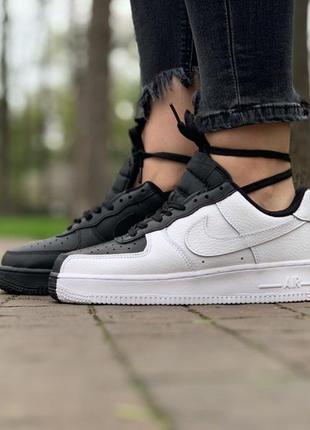 Шикарные кроссовки nike air force 1 low black/white2 фото