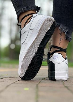 Шикарные кроссовки nike air force 1 low black/white7 фото