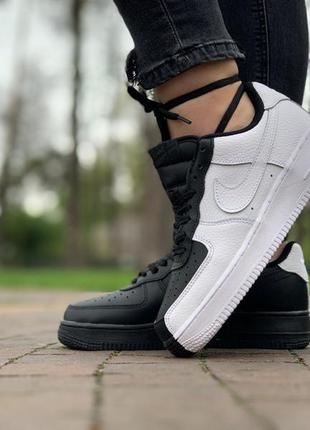 Шикарные кроссовки nike air force 1 low black/white3 фото