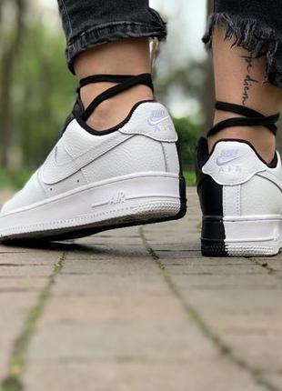 Шикарные кроссовки nike air force 1 low black/white6 фото