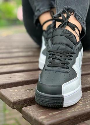 Шикарные кроссовки nike air force 1 low black/white9 фото