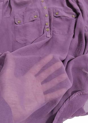 Фиолетовая шифоновая блуза3 фото