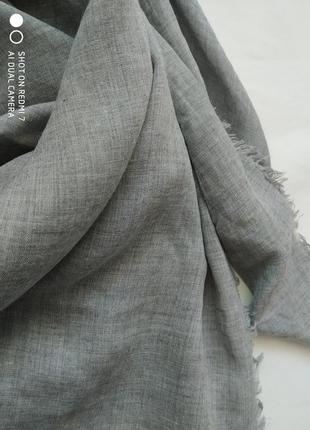 Лёгкий платок с вышивкой . ткань имитация льна3 фото