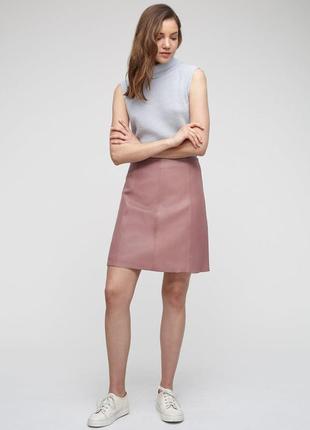 Стильная нюдавая юбка под кожу primark