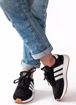 Шикарные женские кроссовки adidas iniki black3 фото