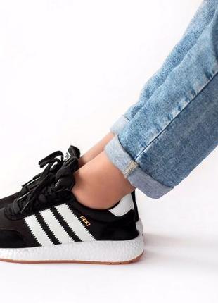 Шикарные женские кроссовки adidas iniki black6 фото