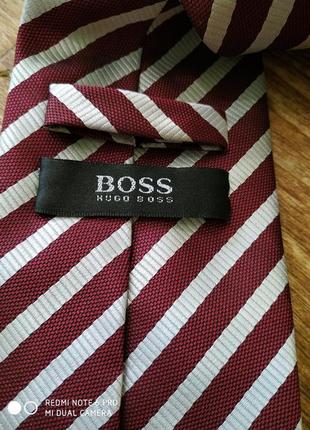 Оригінальний брендовий краватка hugo boss/ 100% шовк, ручна робота/в смужку2 фото