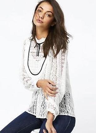 Белая кружевная блузка monsoon, p. 16-18-20