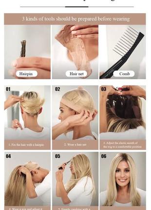 Искусственный парик с челкой чёлкой прямые волосы длинный с темными тёмными корнями...