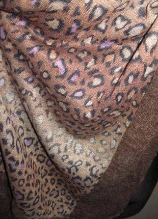 Леопардовий коричневий шарф3 фото