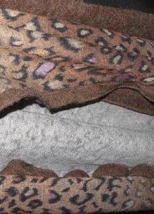 Леопардовий коричневий шарф5 фото