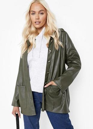 Жакет из искусственной кожи boohoo